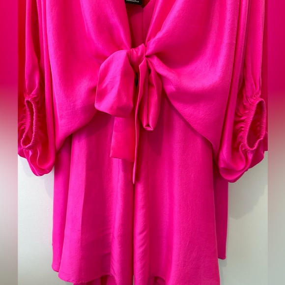 Azeeza magenta raw silk mini dress - Picture 5 of 9